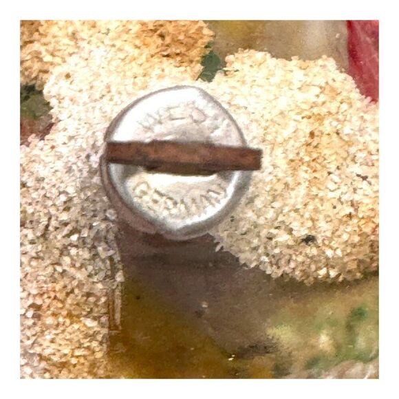 Vintage West German Mercury Blown Glass Christmas Ornament Swirl White Red Gold - Picture 4 of 5